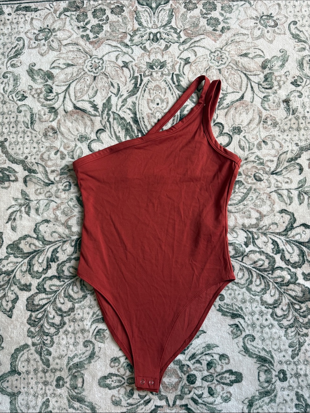 Forever 21 One-Shoulder Rust Red Bodysuit